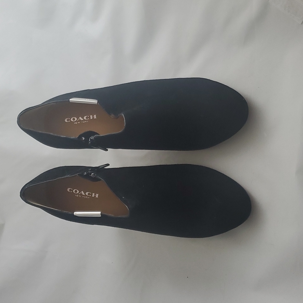 Coach Seneca Suede/ Print Snake Ankle Bootie Heels